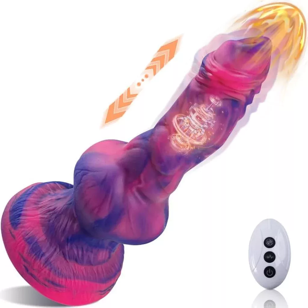 10-9-monster-thrusting-dildo-vibrator-huge-fantasy-dildo-with-thrusting-vibratio 10.9” Monster Thrusting Dildo Vibrator, Huge Fantasy Dildo With Thrusting And Vibration, Thick Anal Dildo With Strong Suction Cup, Silicone Knot Dildo Sex Toys For Woman Couples