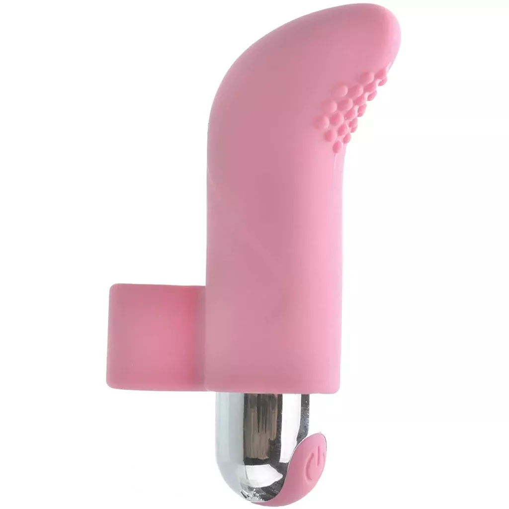 10-function-silicone-rechargeable-finger-vibrator-3-39-pink 10-Function Silicone Rechargeable Finger Vibrator, 3.39", Pink