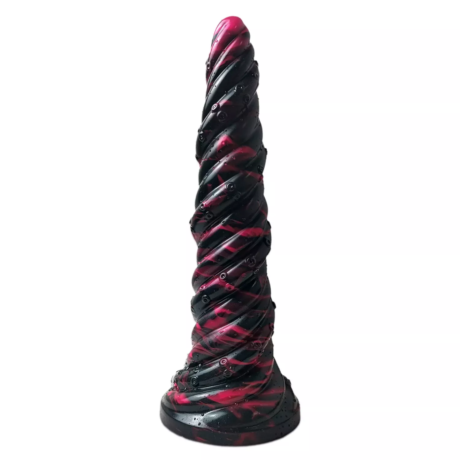 10-inch-black-red-alien-tapered-textured-dildo 10 Inch Black Red Alien Tapered Textured Dildo