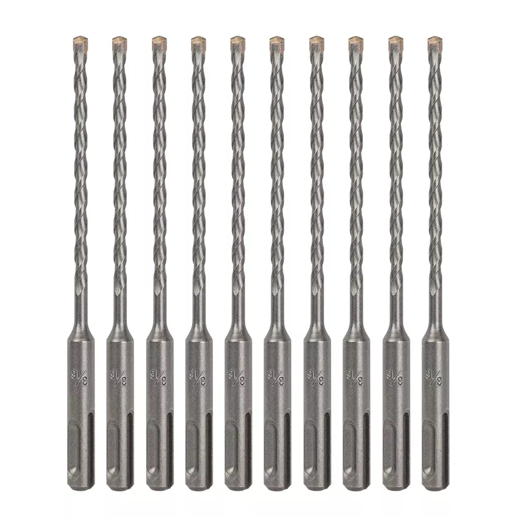 10-pack-sds-plus-3-16-x-6-rotary-hammer-drill-bits-carbide-tipped-brick-stone-co 10-Pack SDS Plus 3/16" x 6" Rotary Hammer Drill Bits, Carbide Tipped for Brick, Stone and Concrete