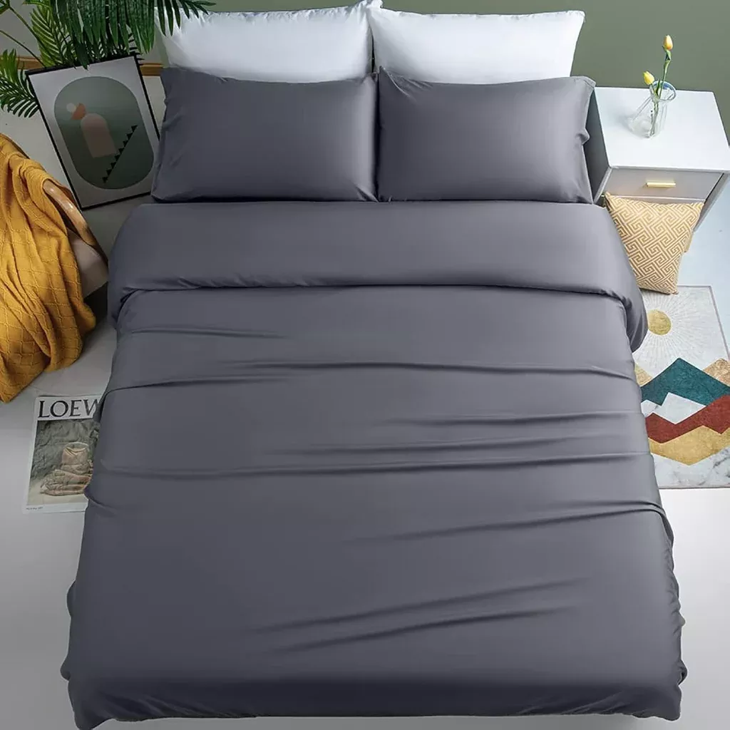 100-cooling-bamboo-sheets-set-king-size-1800-thread-count-soft-bed-sheets-16-inc 100% Cooling Bamboo_ Sheets Set- King Size 1800 Thread Count Soft Bed Sheets,16 Inch Deep Pocket,Breathable,Comfortable And Pilling Resistant -4Pc(King,Dark Grey)