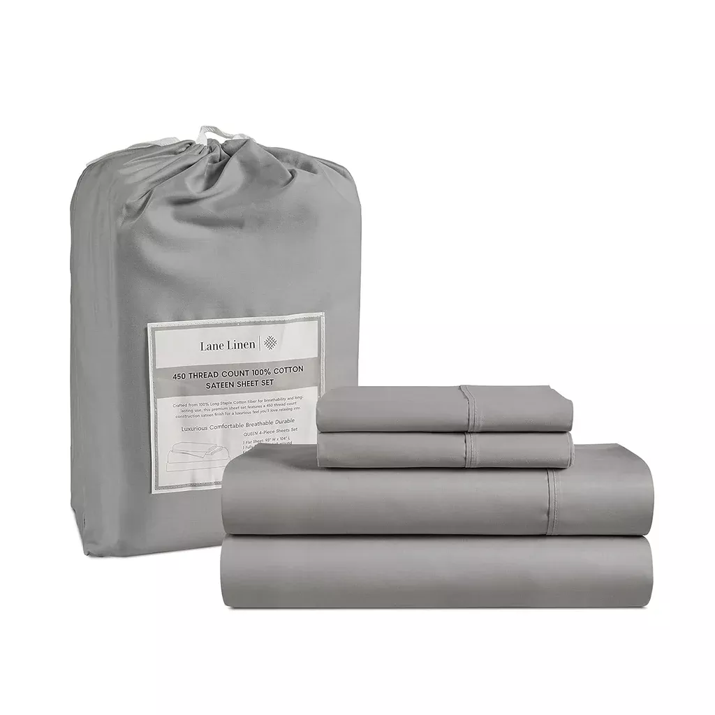 100-cotton-sheets-queen-size-bed-450-thread-sateen-4-pc-queen-sheet-set-bedding- 100% Cotton Sheets For Queen Size Bed, 450 Thread Sateen 4 Pc Queen Sheet Set, Bedding Sheets & Pillowcases, Soft And Breathable Bed Sheets Queen, Deep Pocket Queen Sheets - Paloma