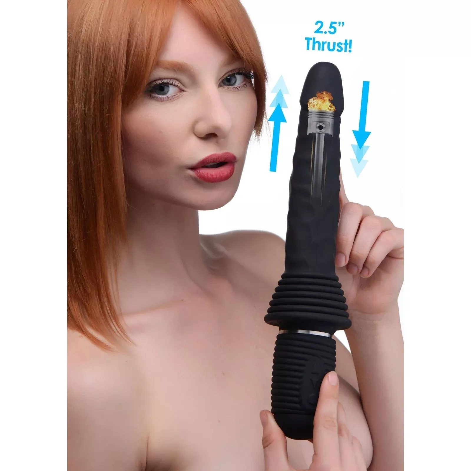 10x Silicone Vibrating And Thrusting Dildo
