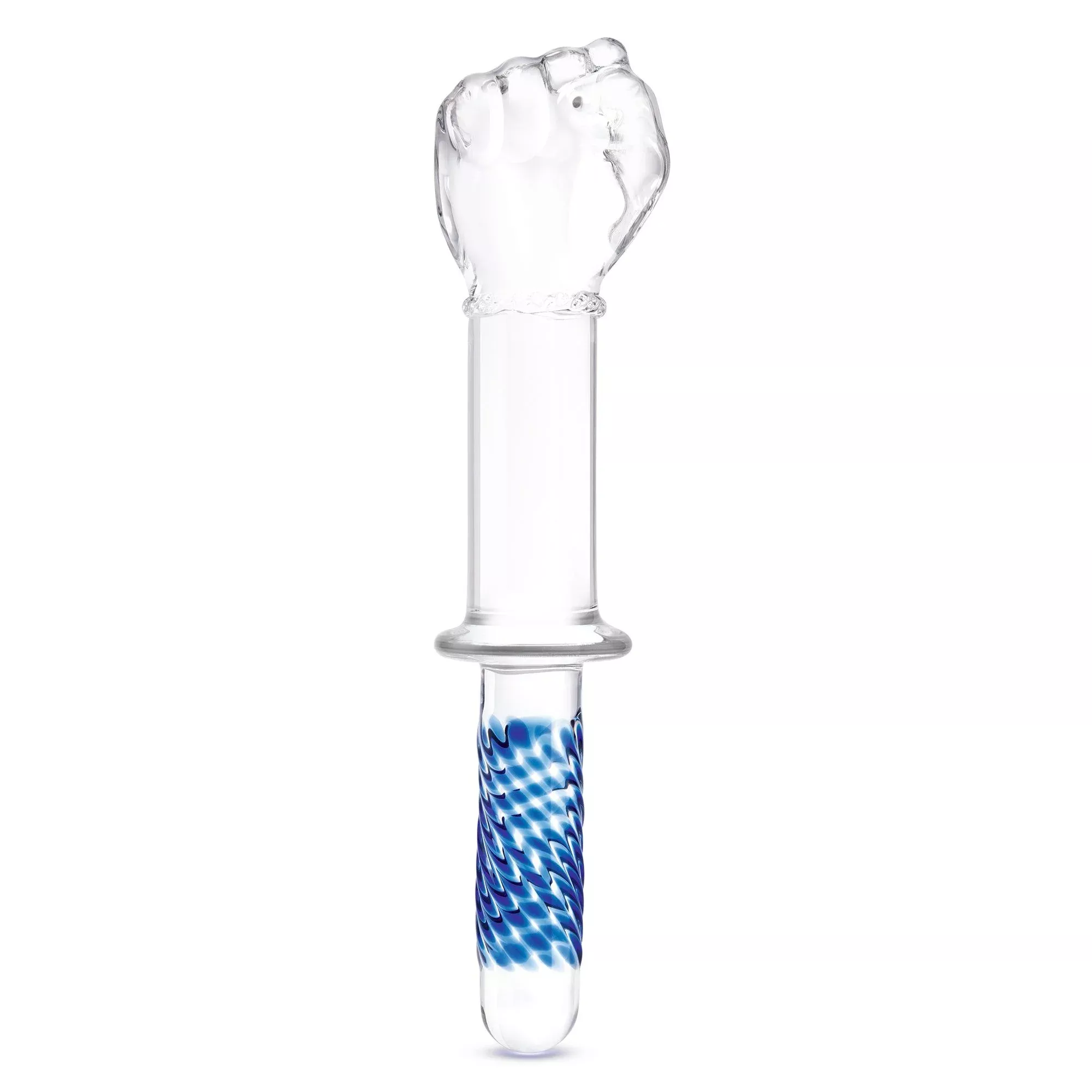 11" Fist Rippled Glass Dildo