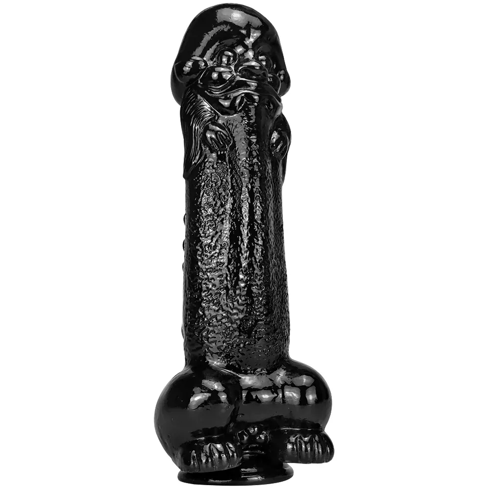 11-inch-big-head-alien-textured-black-dildo 11 Inch Big Head Alien Textured Black Dildo