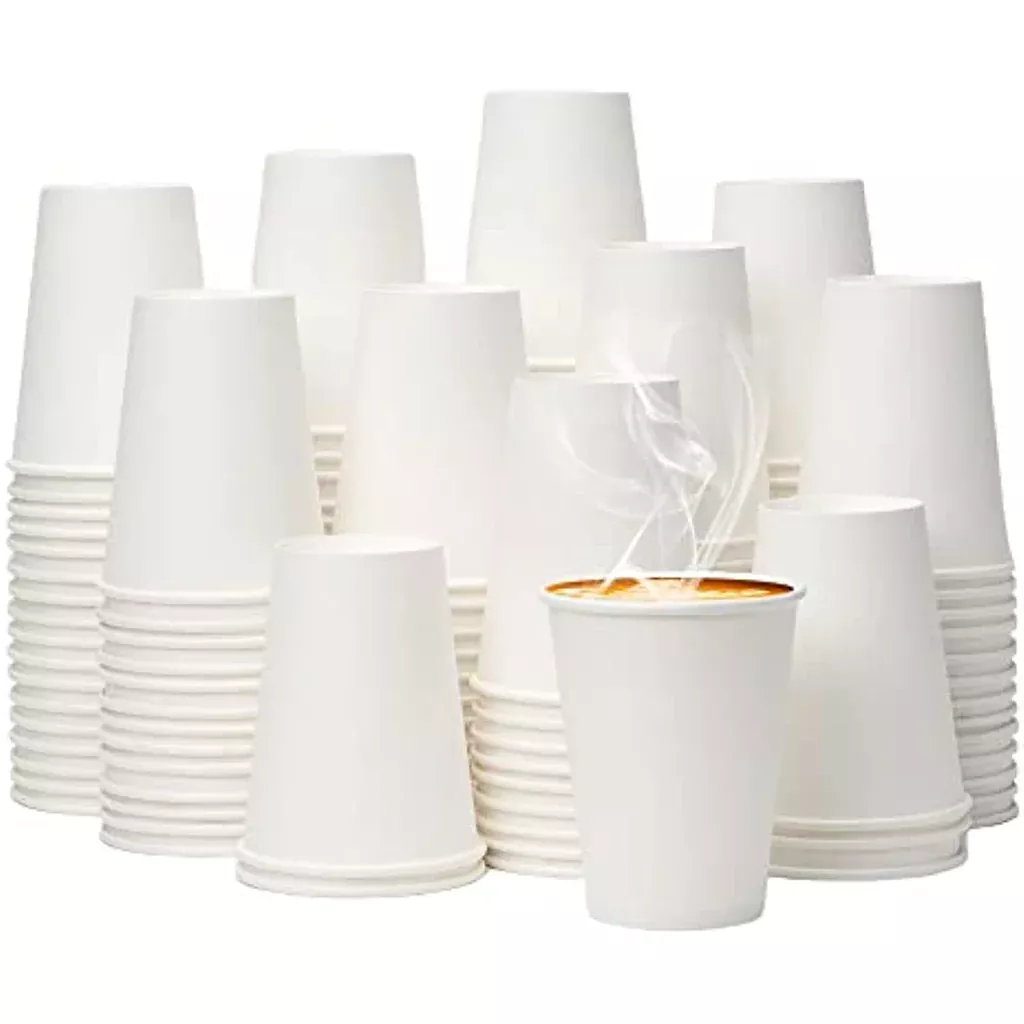 12 oz White Disposable Paper Cups - 300 Pack