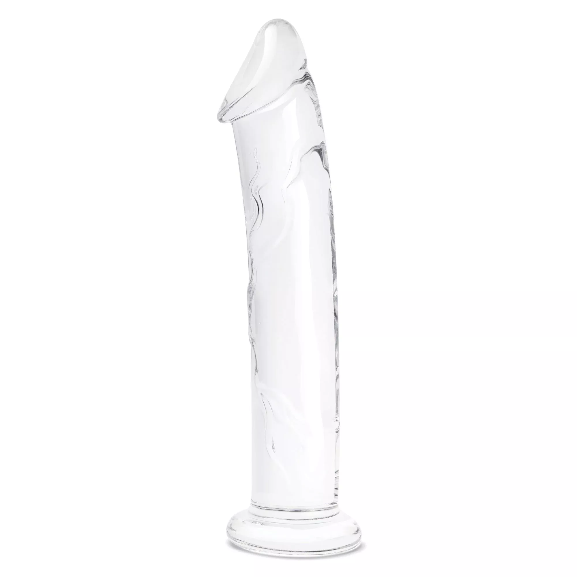 12-veiny-glass-dildo-with-flat-base 12" Veiny Glass Dildo With Flat Base
