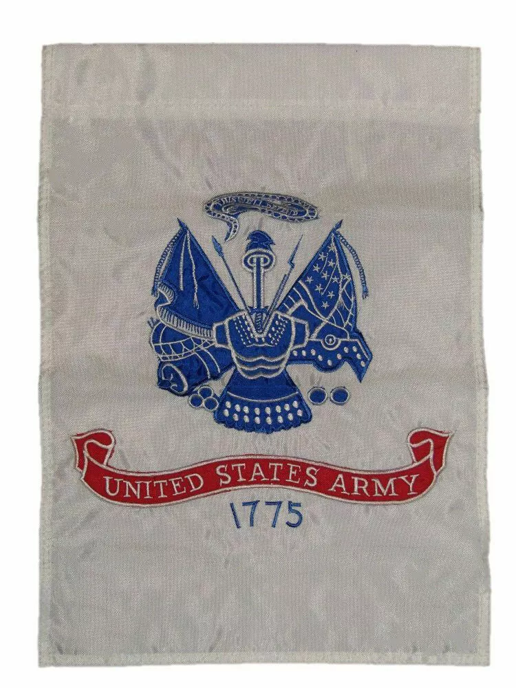 12x18-u-s-army-emblem-white-nylon-embroidered-sleeved-garden-flag-12-x18 12X18 U.S. Army Emblem White Nylon Embroidered Sleeved Garden Flag 12"X18"