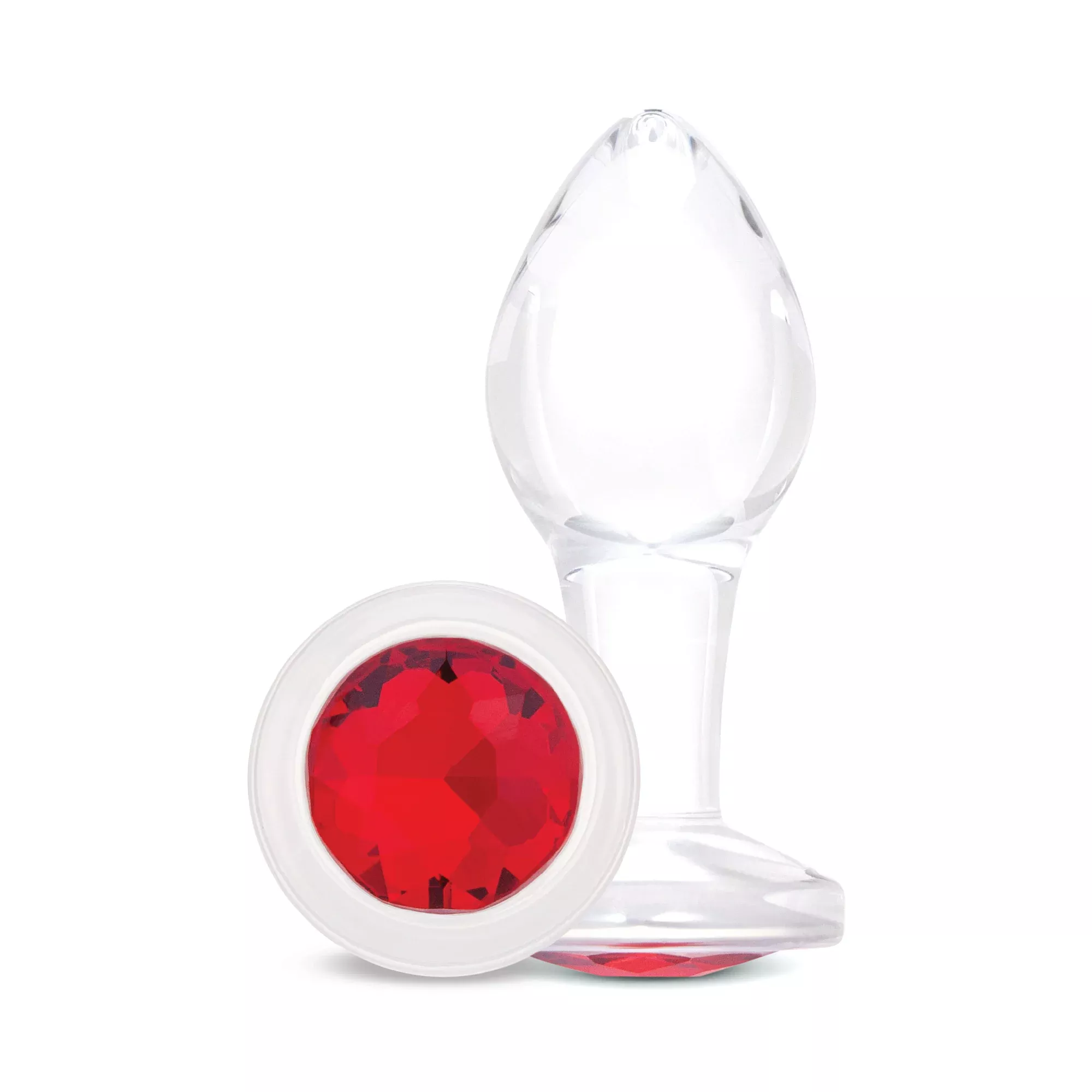 3-35-cherry-sparkle-glass-butt-plug 3.35" Cherry Sparkle Glass Butt Plug