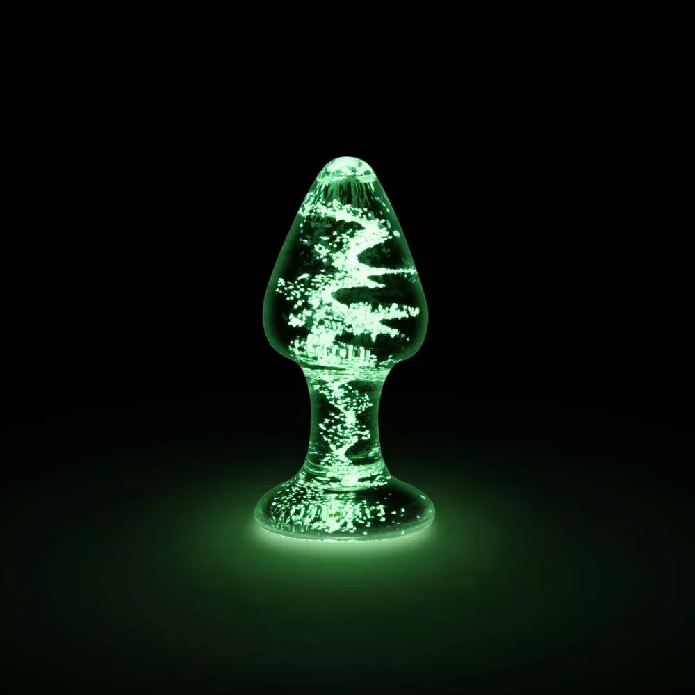 3-5-glow-in-dark-large-glass-butt-plug 3.5" Glow-In-The-Dark Large Glass Butt Plug