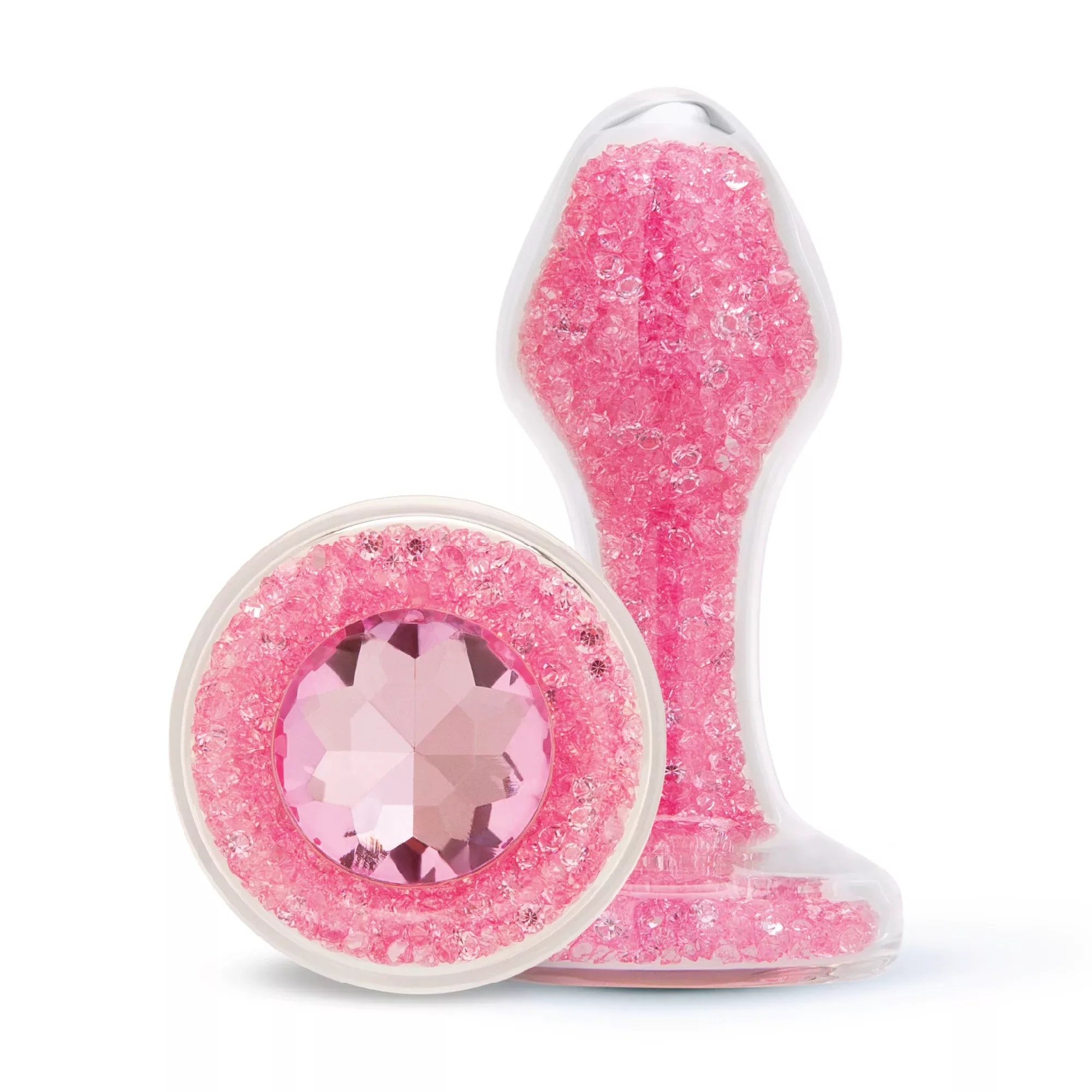 3.7" Pink Celestia Glass Butt Plug
