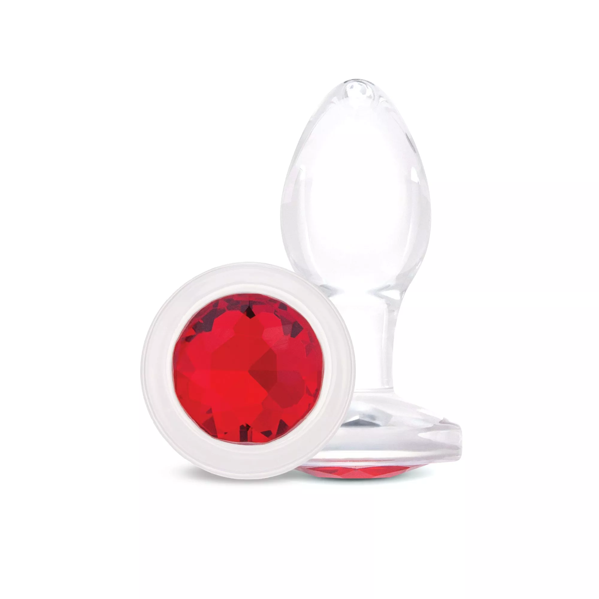 3-cherry-sparkle-glass-butt-plug 3" Cherry Sparkle Glass Butt Plug