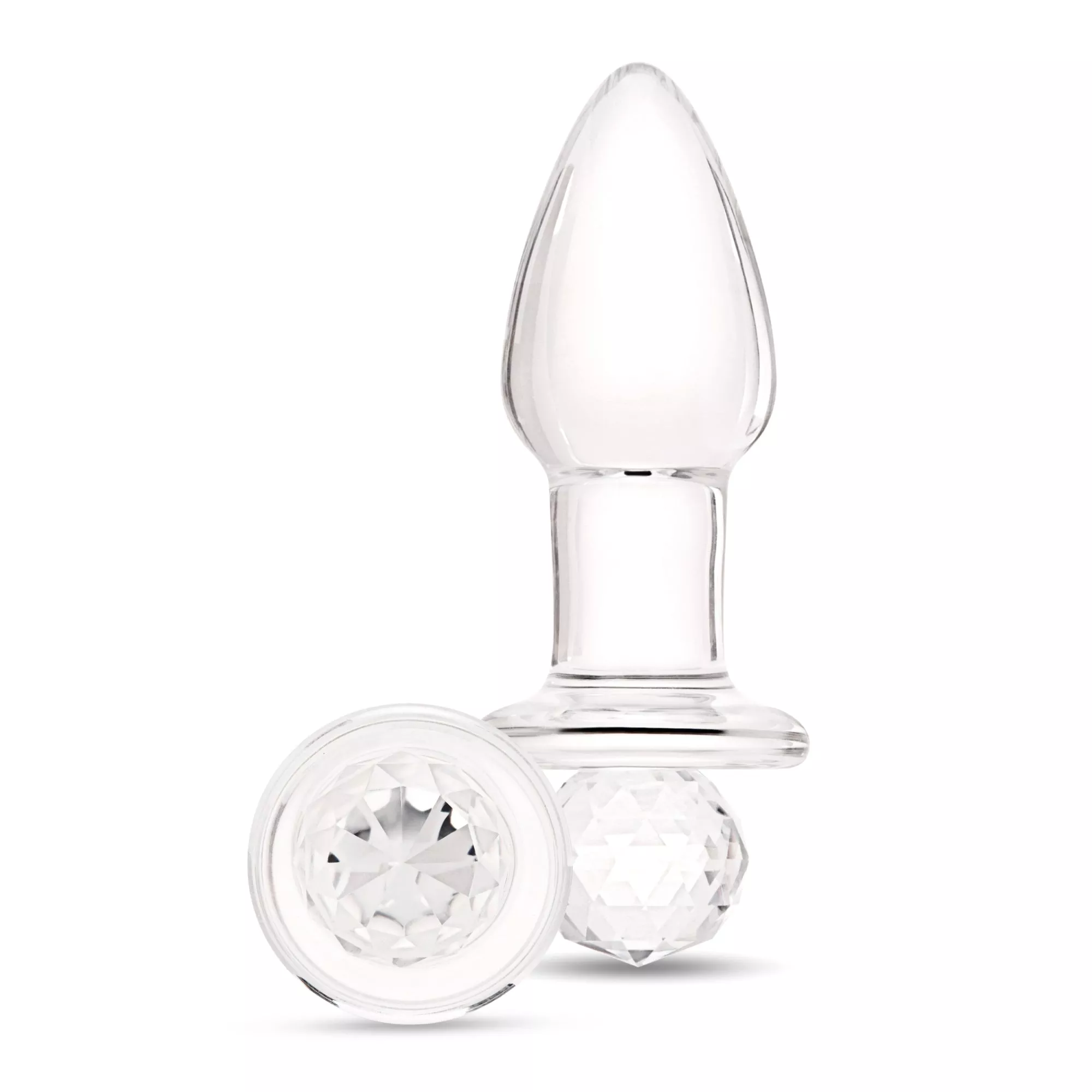 4-95-crystal-twinkle-glass-butt-plug 4.95" Crystal Twinkle Glass Butt Plug