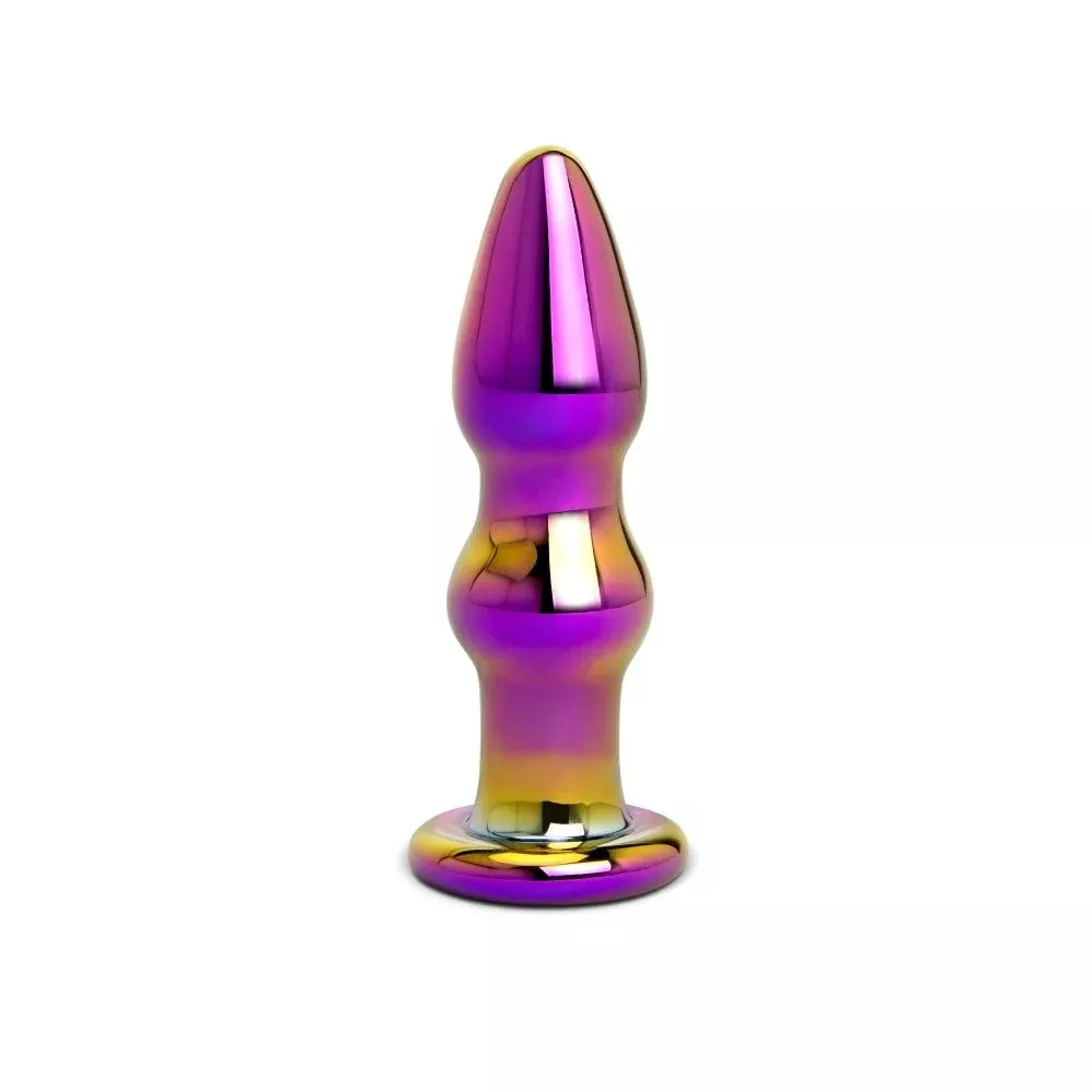 4-chrome-beaded-glass-butt-plug 4" Chrome Beaded Glass Butt Plug