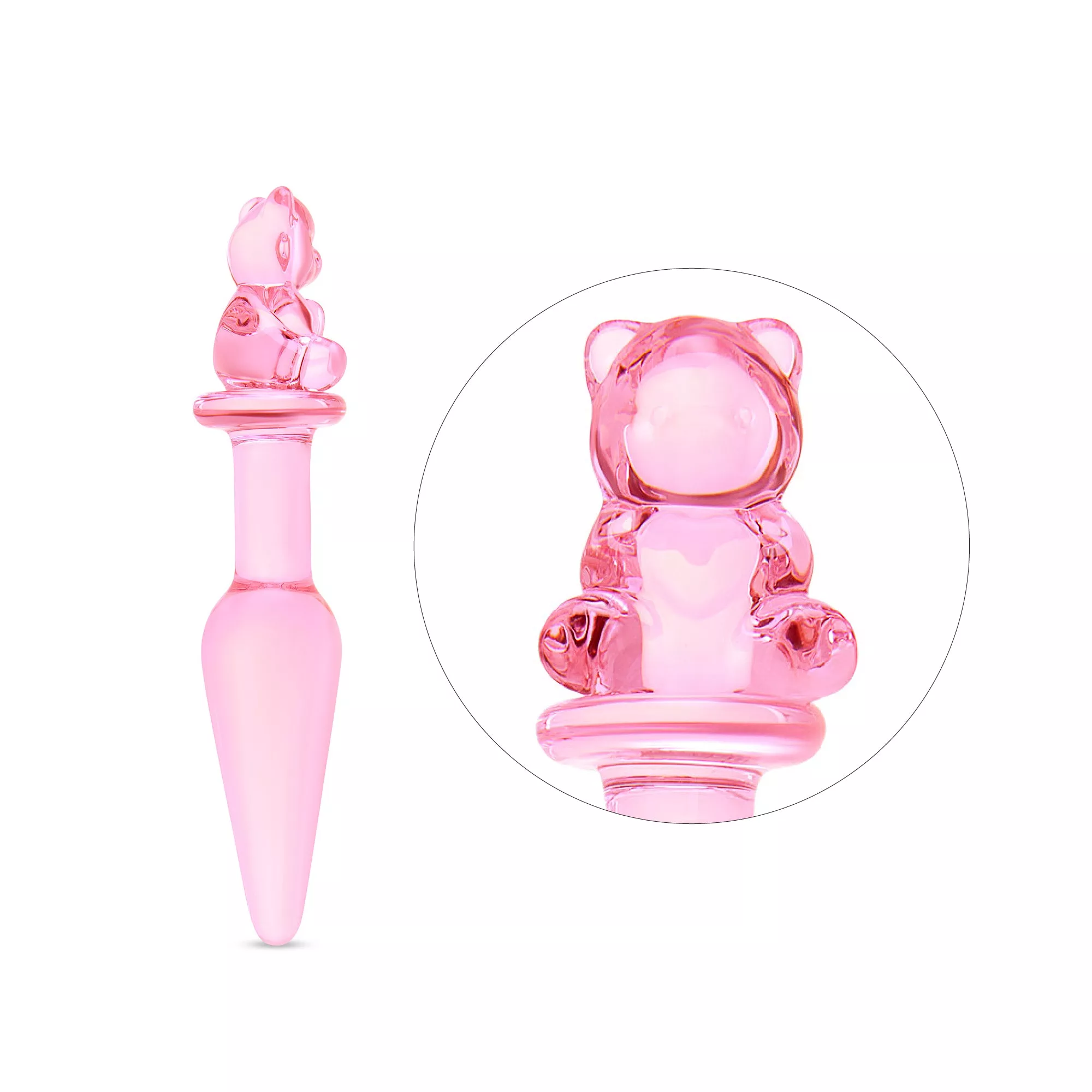 5-5-beary-pleased-glass-butt-plug 5.5" Beary Pleased Glass Butt Plug