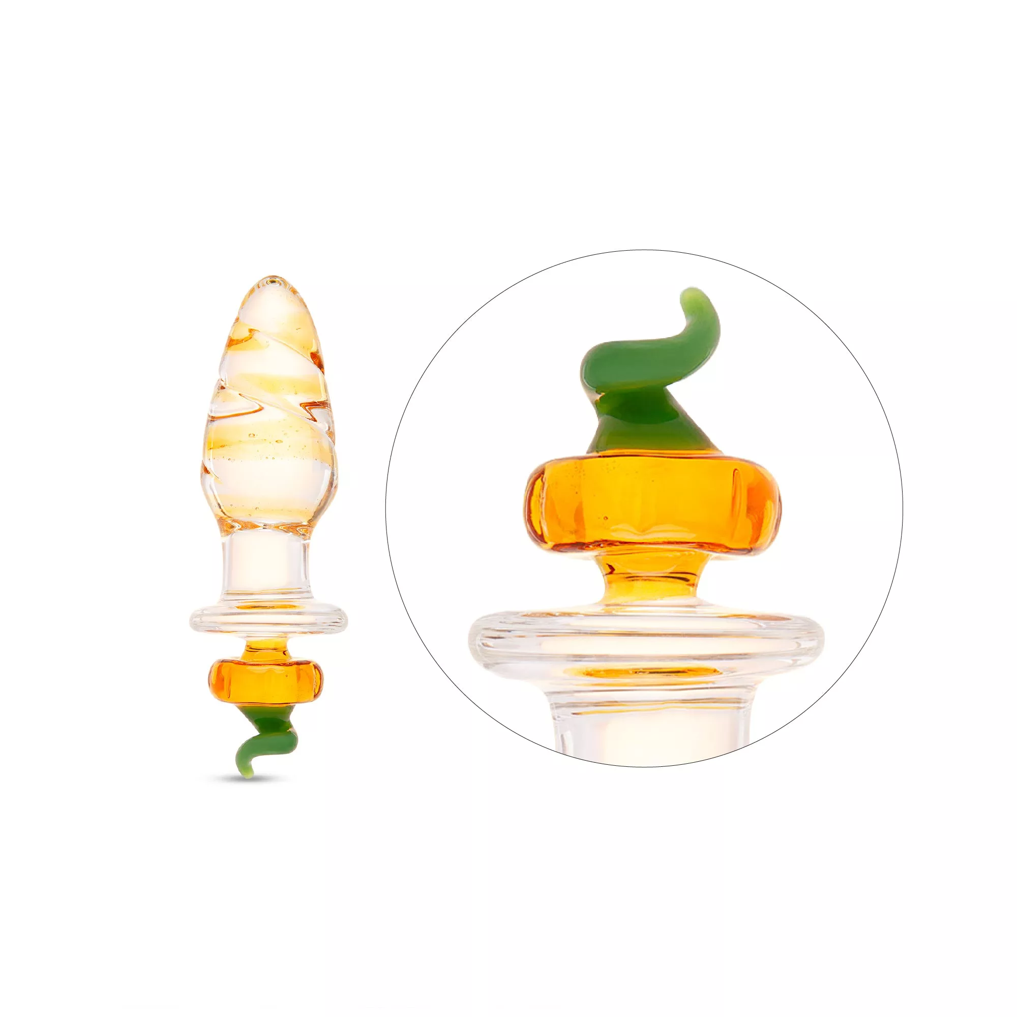 5-5-trick-or-treat-rippled-glass-butt-plug 5.5" Trick or Treat Rippled Glass Butt Plug