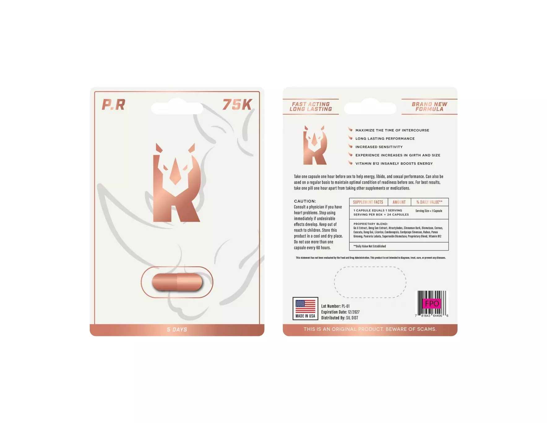 75K Pure Rose Gold 1 Pc (Net)