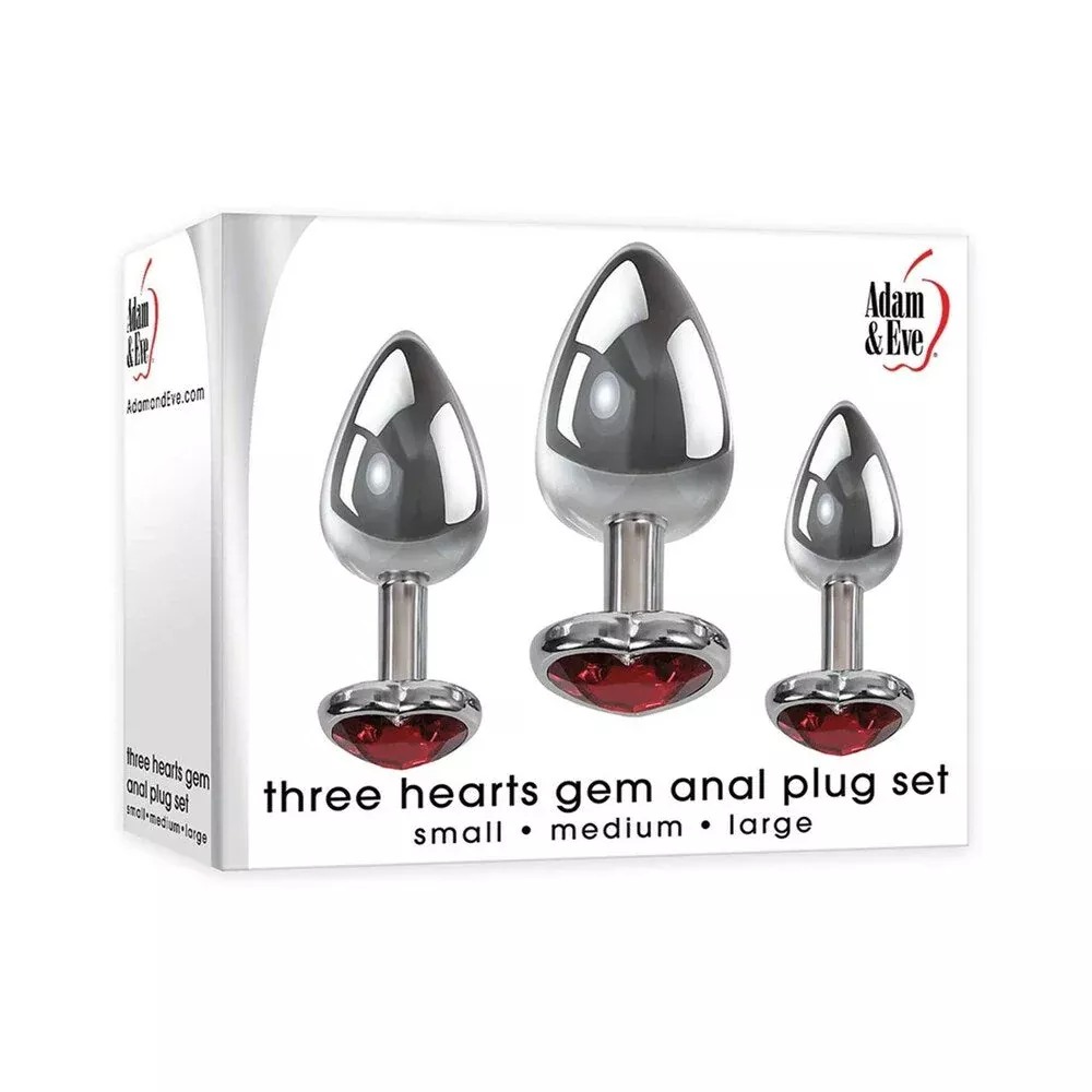 adam-eve-three-hearts-gem-anal-plug-set Adam & Eve Three Hearts Gem Anal Plug Set