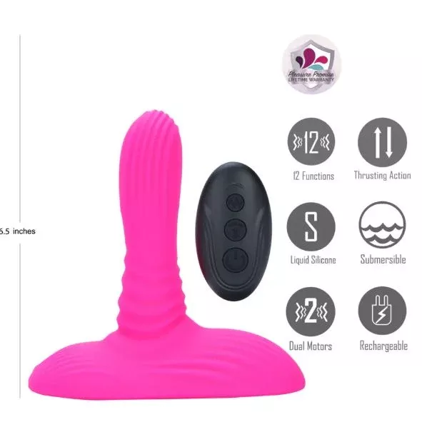 Adira Pink Thrusting Vibe Pad Penis Ring