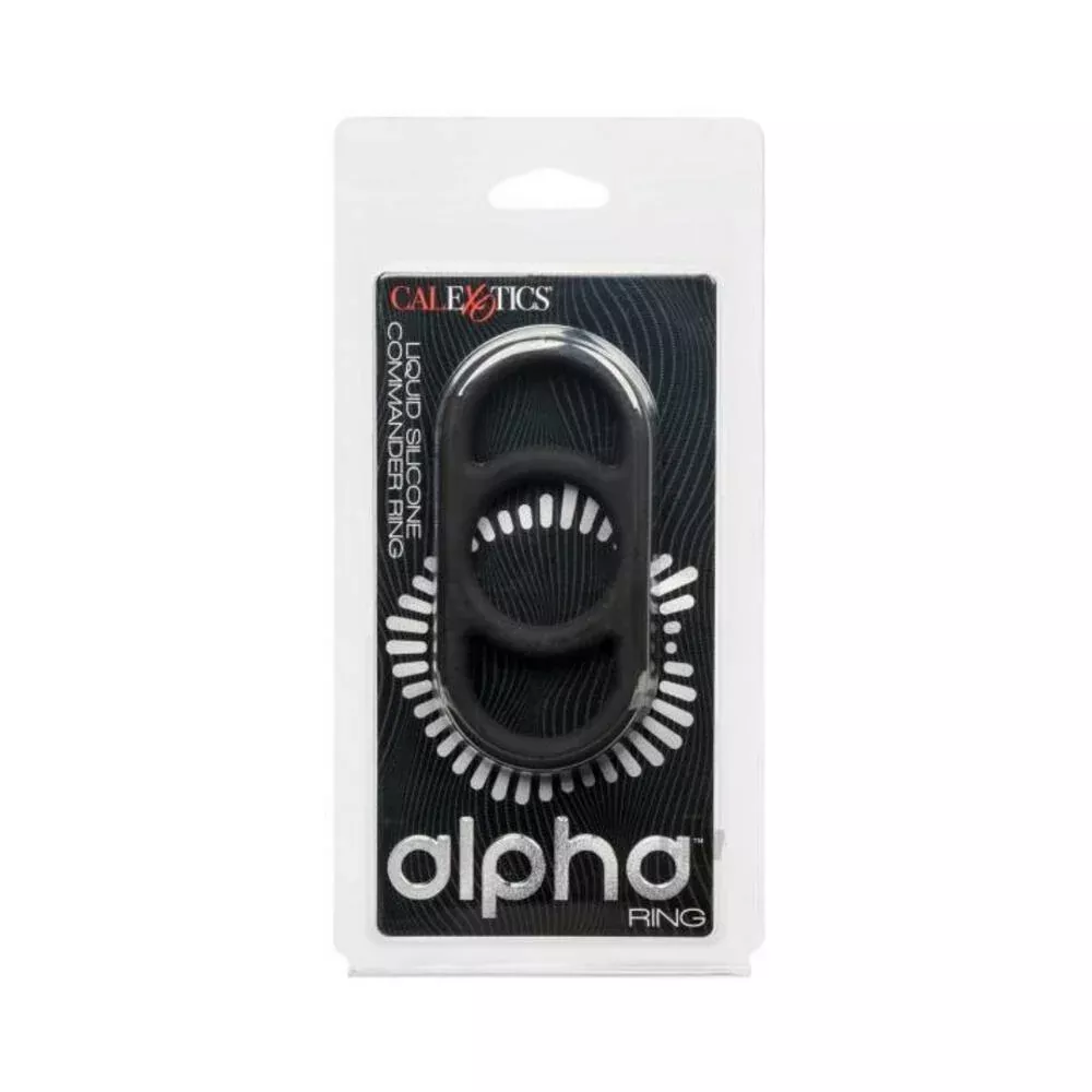 Alpha Liquid Silicone Commander Cock Ring - Black