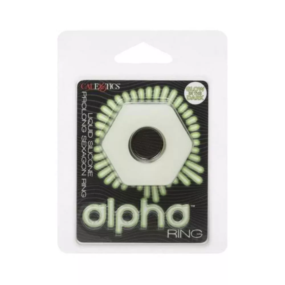 Alpha Liquid Silicone Glow In The Dark Prolong Sexagon Ring