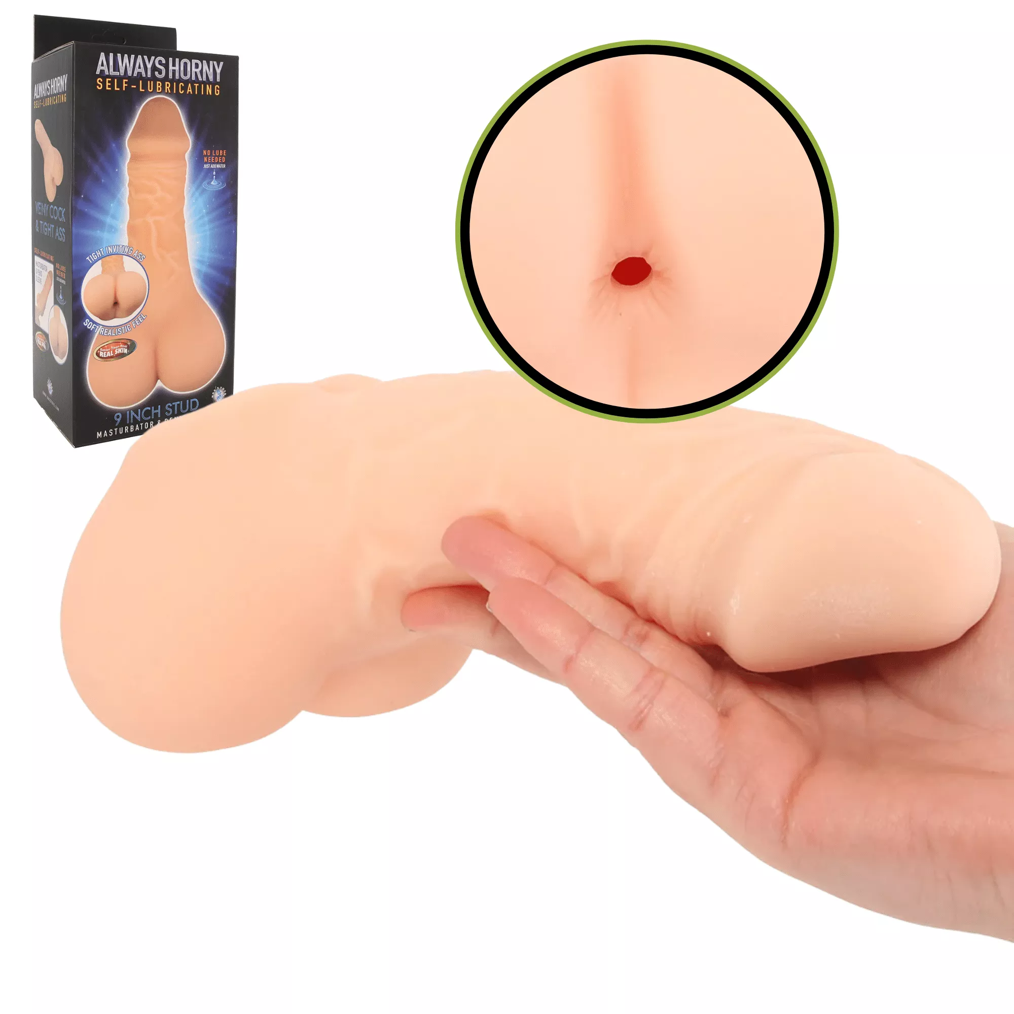 always-horny-9-inch-stud-self-lube-realistic-anal-masturbator-penis-sleeve Always Horny 9-Inch Stud Self Lube Realistic Anal Masturbator & Penis Sleeve