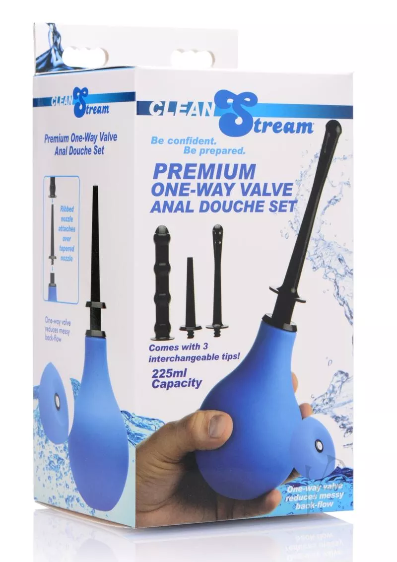 Anal Preparation Premium One-Way Anal Douche Set Blue Clean Stream