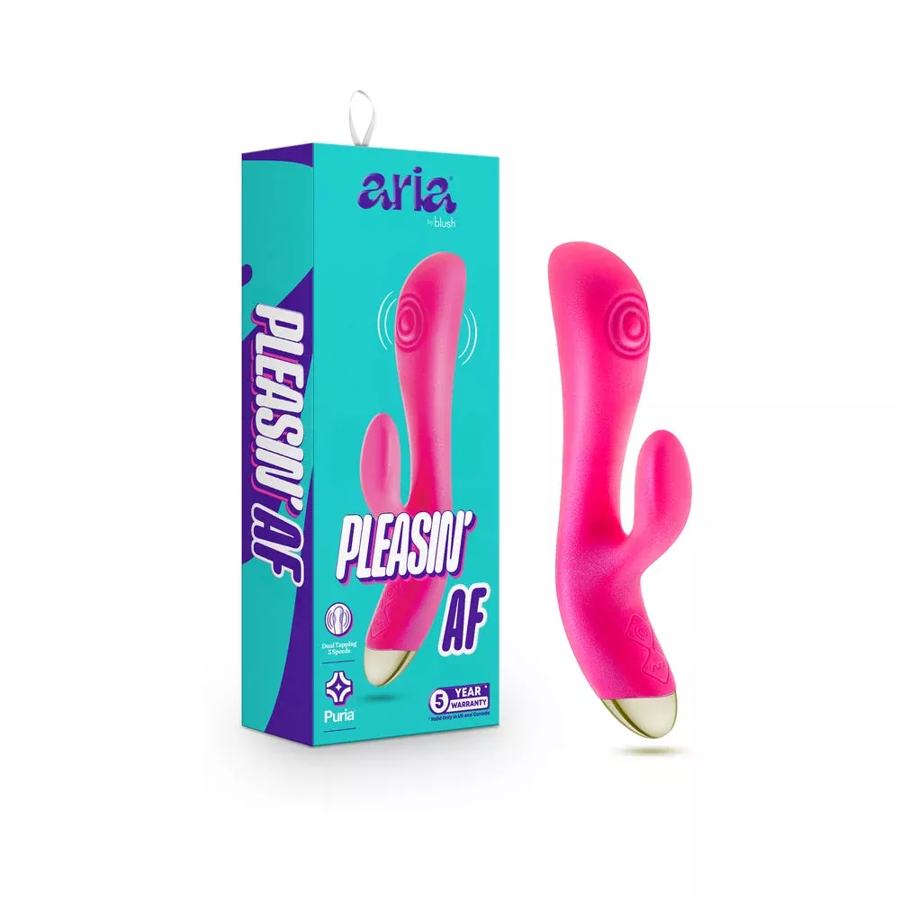 aria-pleasin-af-rabbit-vibrator-fuchsia Aria Pleasin' AF Rabbit Vibrator Fuchsia