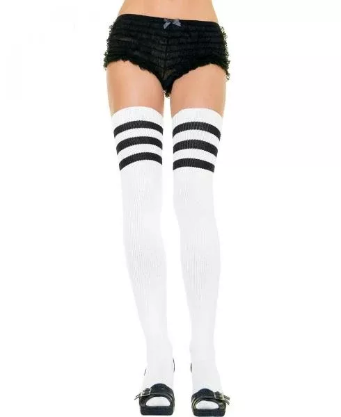 athlete-thigh-high-white-black-one-size Athlete Thigh High - White & Black - One Size