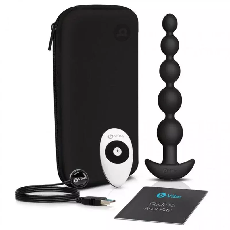 b-vibe-cinco-rechargeable-remote-controlled-vibrating-anal-beads-plug-black b-Vibe Cinco Rechargeable Remote-Controlled Vibrating Anal Beads Plug Black