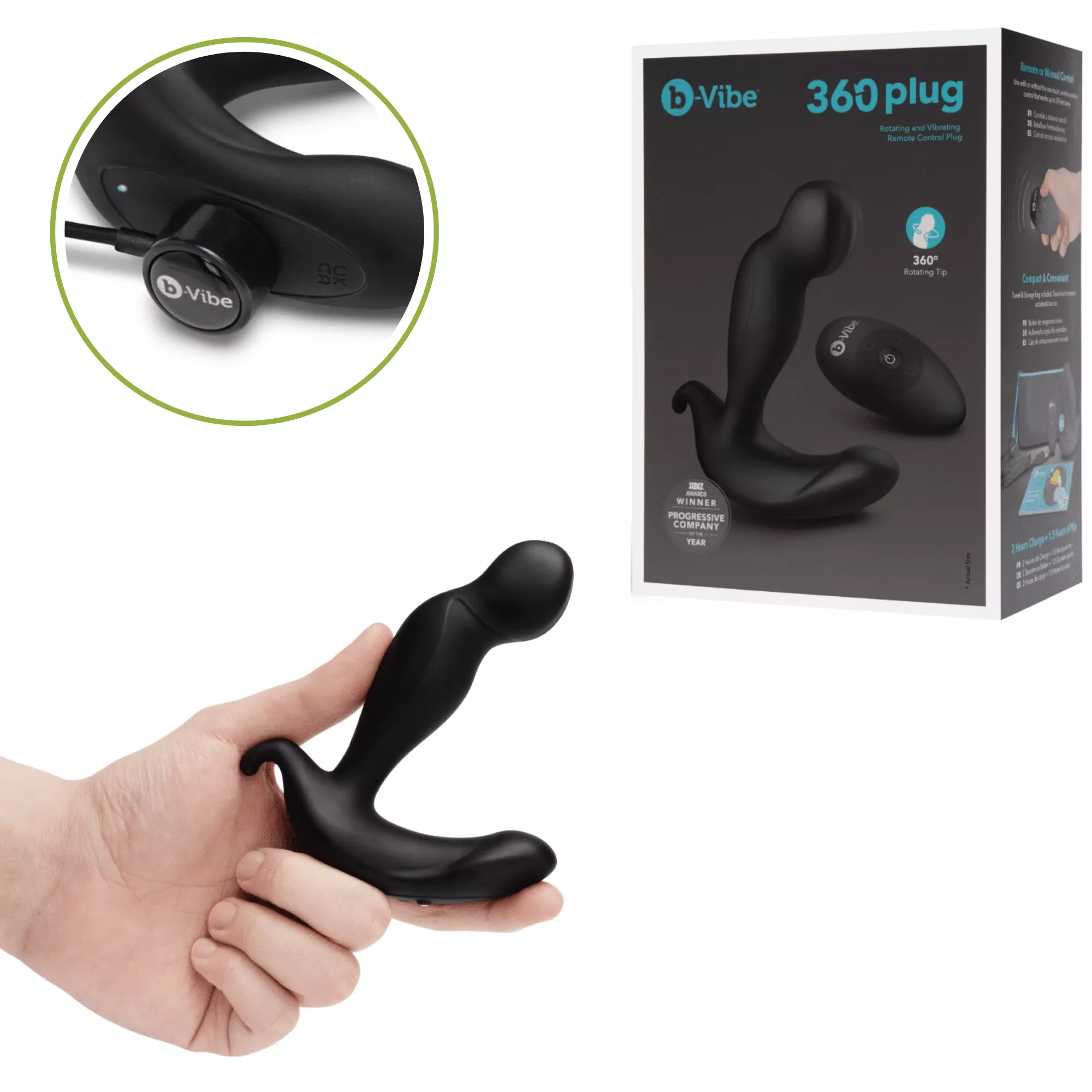 b-vibe-silicone-rechargeable-360-rotating-vibrating-remote-control-butt-plug b-Vibe Silicone Rechargeable 360 Rotating and Vibrating Remote Control Butt Plug