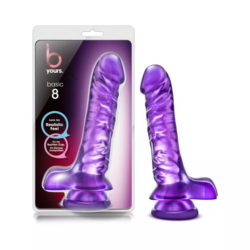 b-yours-basic-8-realistic-9-inches-dildo-with-balls-purple B Yours Basic 8 Realistic 9 inches Dildo with Balls Purple