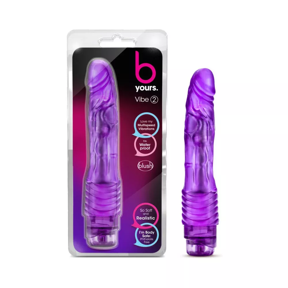 b-yours-vibe-2-realistic-9-inches-vibrating-dildo-purple B Yours Vibe 2 Realistic 9 inches Vibrating Dildo Purple