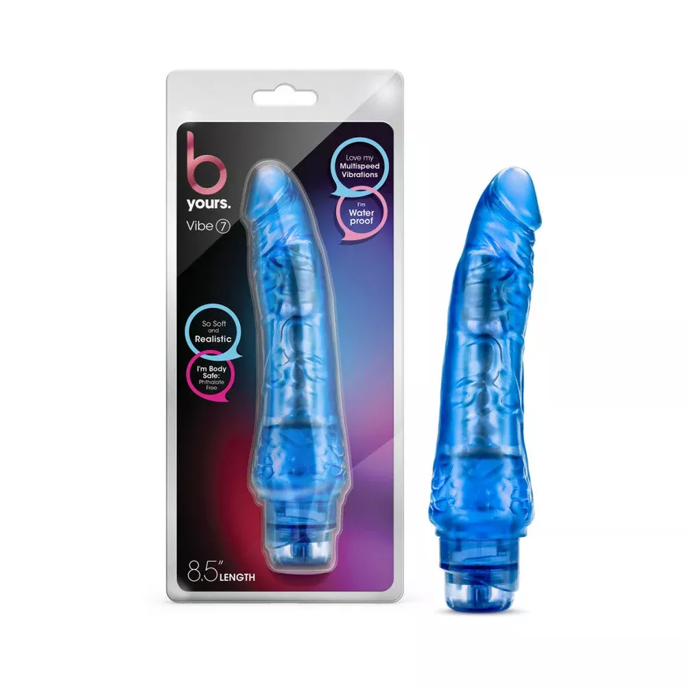 b-yours-vibe-7-realistic-8-75-inches-vibrating-dildo-blue B Yours Vibe 7 Realistic 8.75 inches Vibrating Dildo Blue