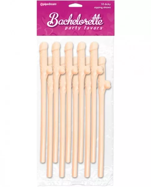 bachelorette-party-favors-dicky-sipping-straws-flesh-pack-10 Bachelorette Party Favors Dicky Sipping Straws - Flesh Pack of 10