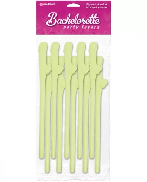 bachelorette-party-favors-dicky-sipping-straws-glow-in-dark-pack-10 Bachelorette Party Favors Dicky Sipping Straws - Glow in the Dark Pack of 10