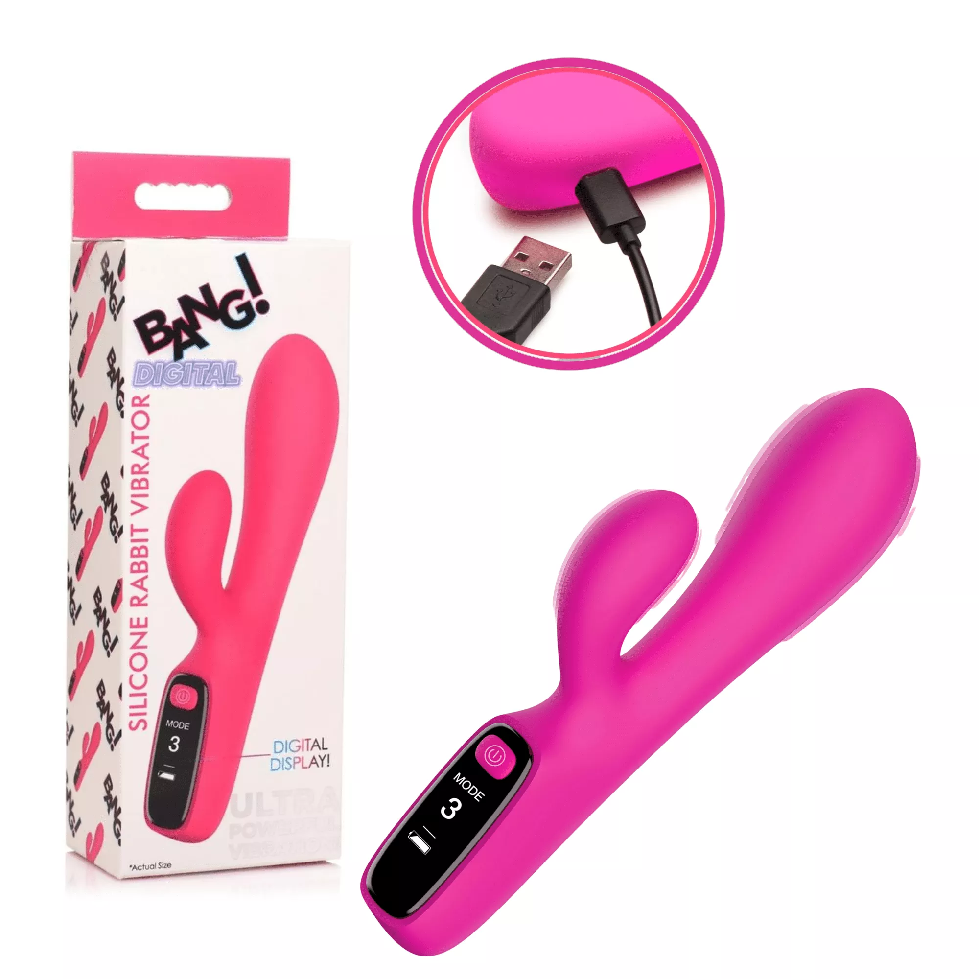 bang-digital-silicone-rabbit-vibrator-g-spot-clitoral-stimulator-mult-speed-sex- Bang Digital Silicone Rabbit Vibrator G-Spot Clitoral Stimulator Mult-Speed Sex Toy