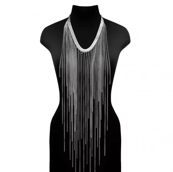 beautiful-long-necklace-silver-one-size Beautiful, Long Necklace - Silver - One Size