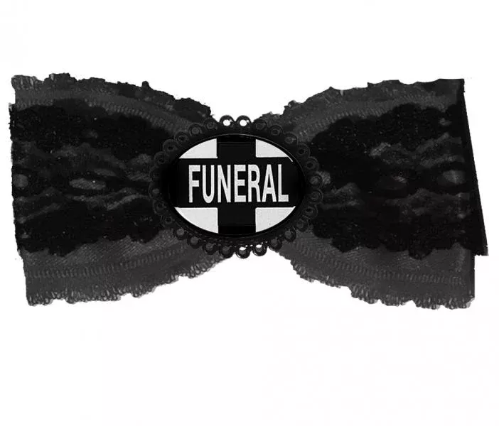 black-lace-funeral-hair-bow Black Lace Funeral Hair Bow
