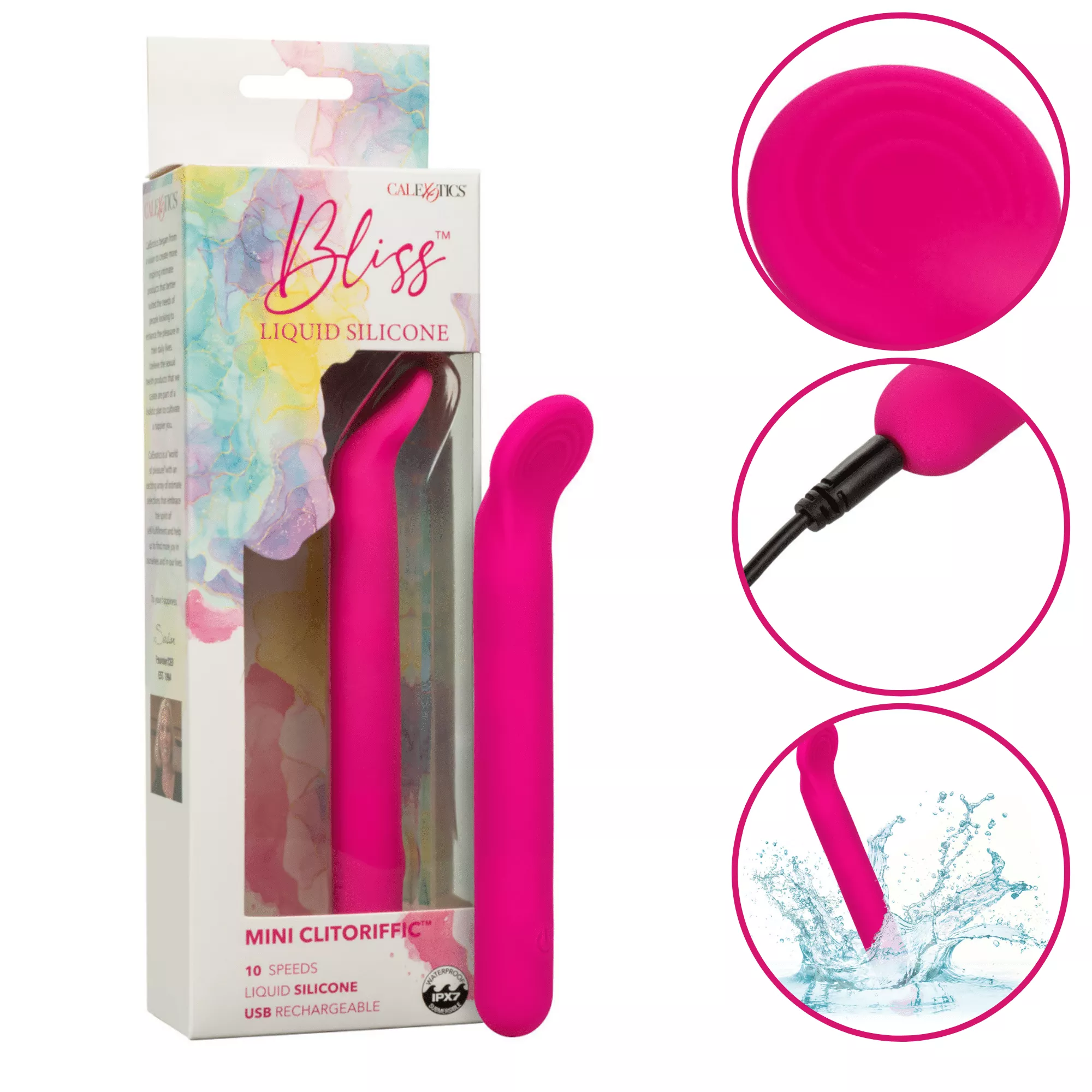 Bliss Liquid Silicone Mini Vibrating RechargeableMulti-Speed Clitoral Vibrator