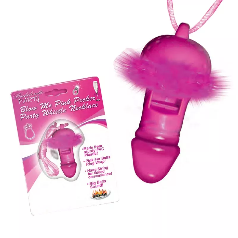 blow-me-pink-pecker-whistle-necklace Blow Me Pink Pecker Whistle Necklace