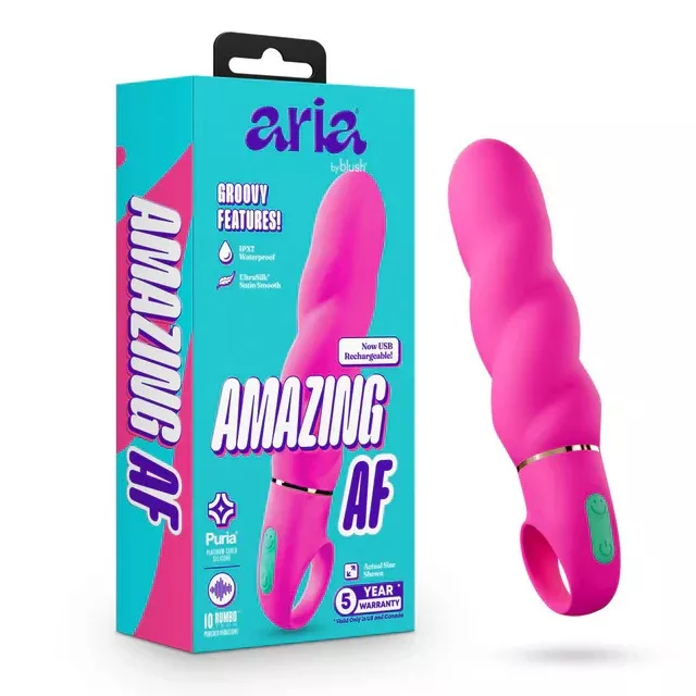Blush Aria - Amazing Af 2.0 - Rechargeable Vibe - Fuchsia — Rechargeable G-Spot Vibrator, Pink
