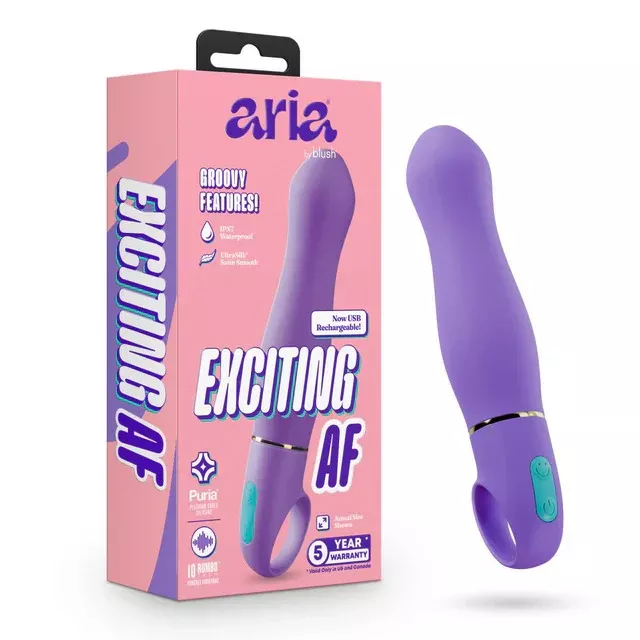Blush Aria - Exciting Af 2.0 - Rechargeable Vibe - Indigo — Rechargeable G-Spot Vibrator, Purple