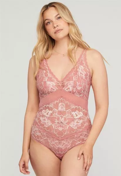 Blushing Tanga Bodysuit - Rose Clay/Blush -