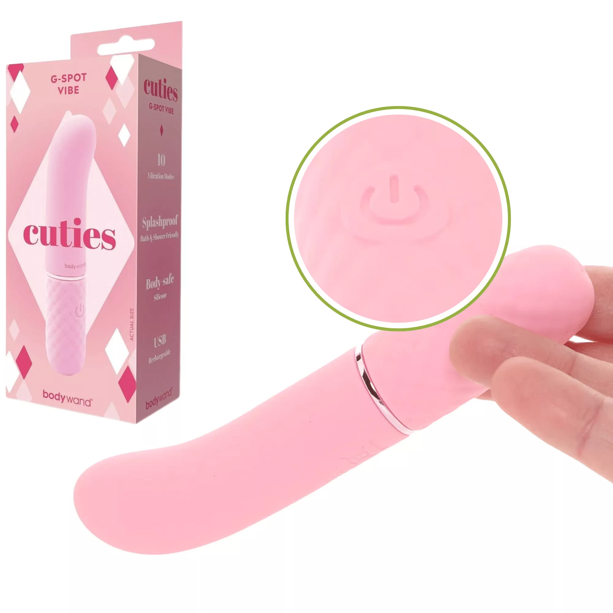 Bodywand Cuties Rechargeable Travel-Friendly Mini G Spot Vibrator Pink