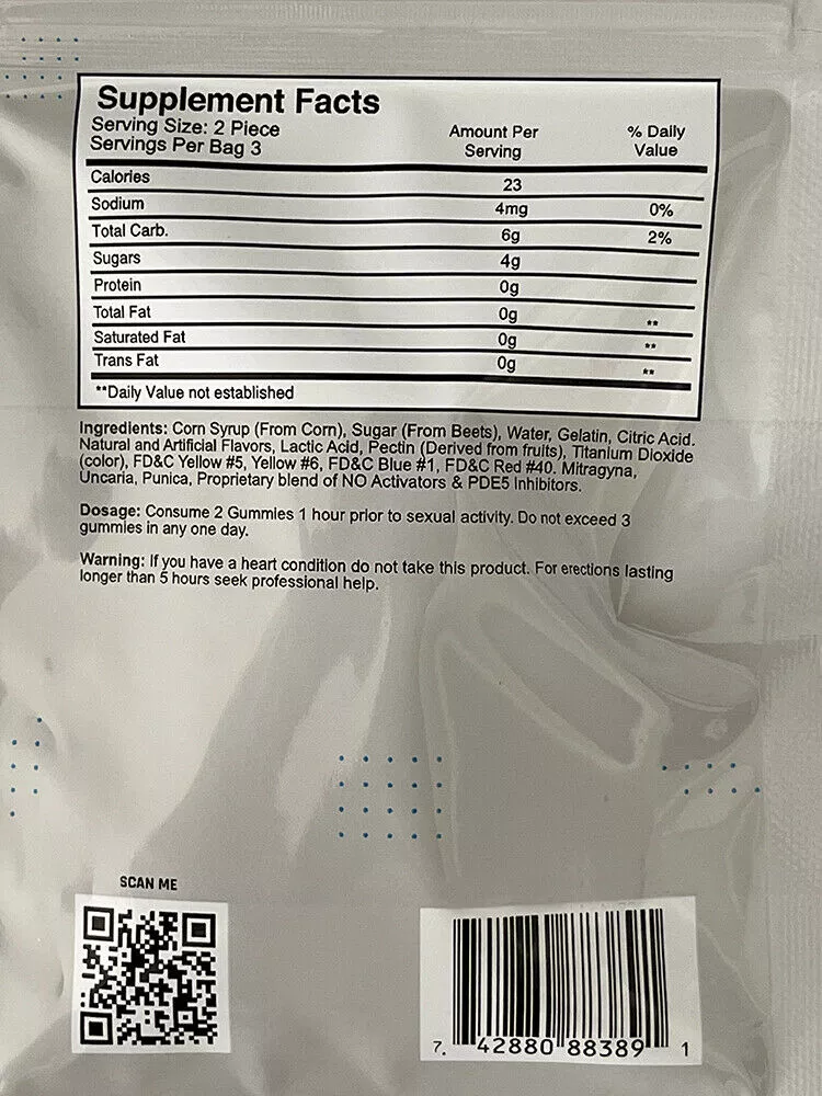 Boner Bear Male Enhancement Gummy 1Pk (6 Pcs) (Net)