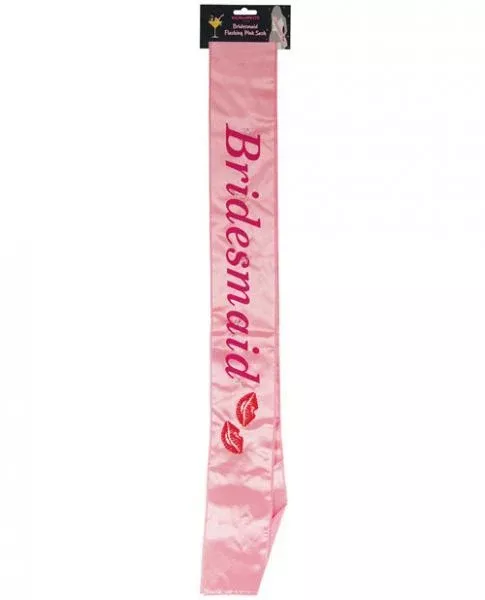 Bridesmaid Flashing Sash Kisses Pink