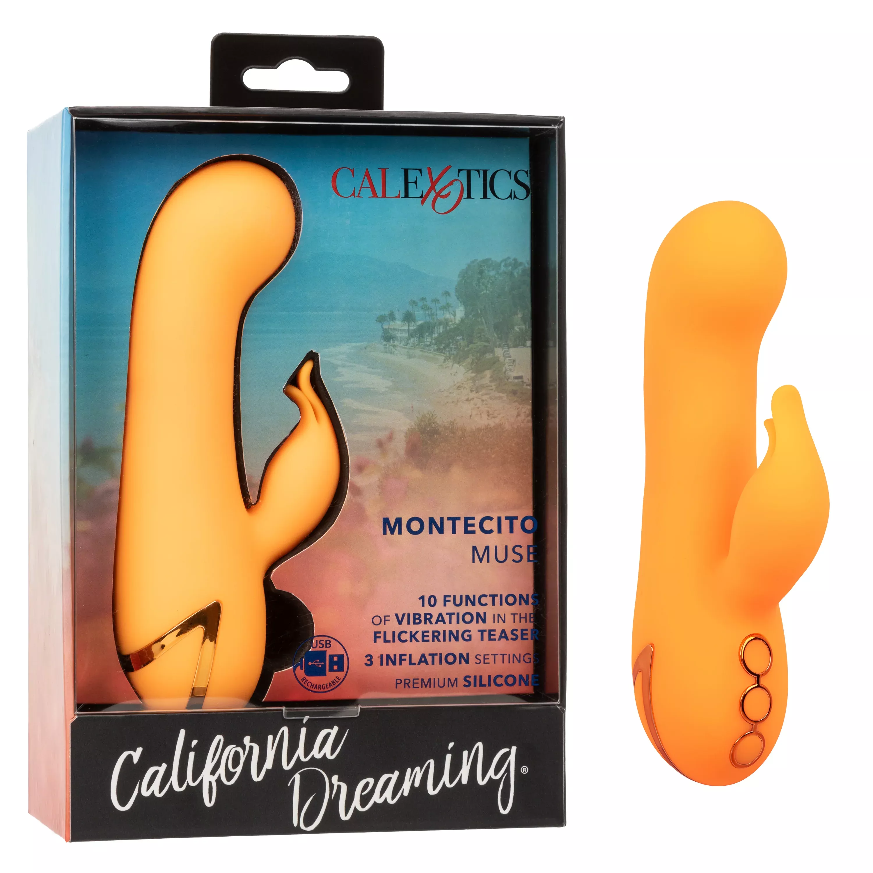 california-dreaming-montecito-muse-rabbit-vibrator-orange California Dreaming Montecito Muse Rabbit Vibrator - Orange