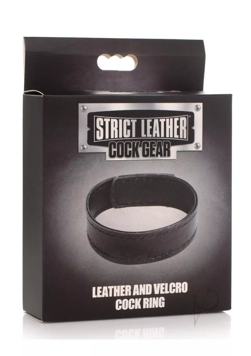 Cg Velcro Leather Cockring Black Penis Ring