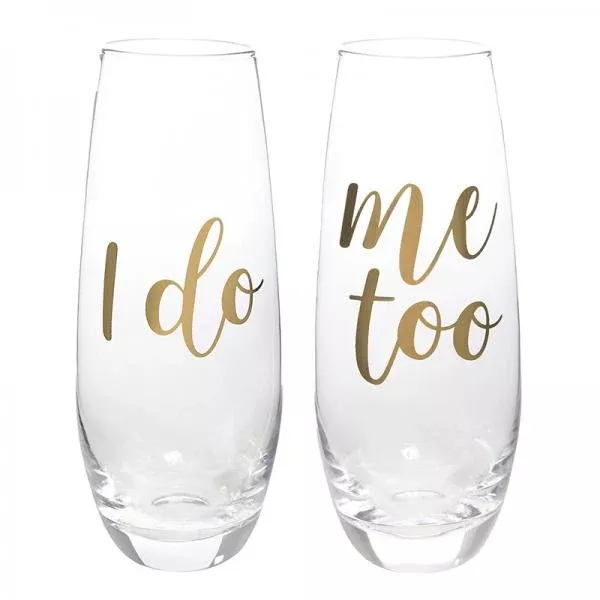 Champagne Glass Set - I Do, Me Too